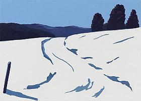 Wolfram Scheffel, 3 Baeume im Schnee, 2023, OelLw, 50x70cm